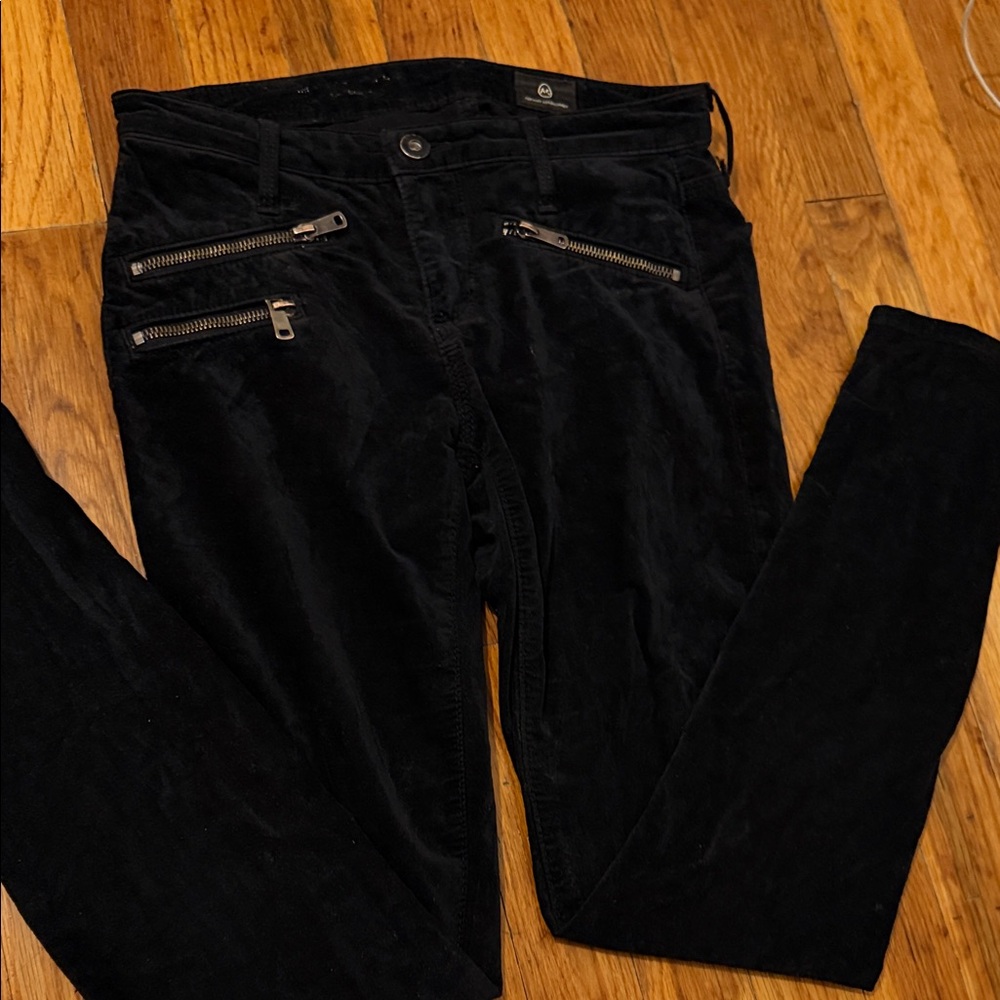 AG Adriano Goldschmied Velvet Black Skinny Jeans